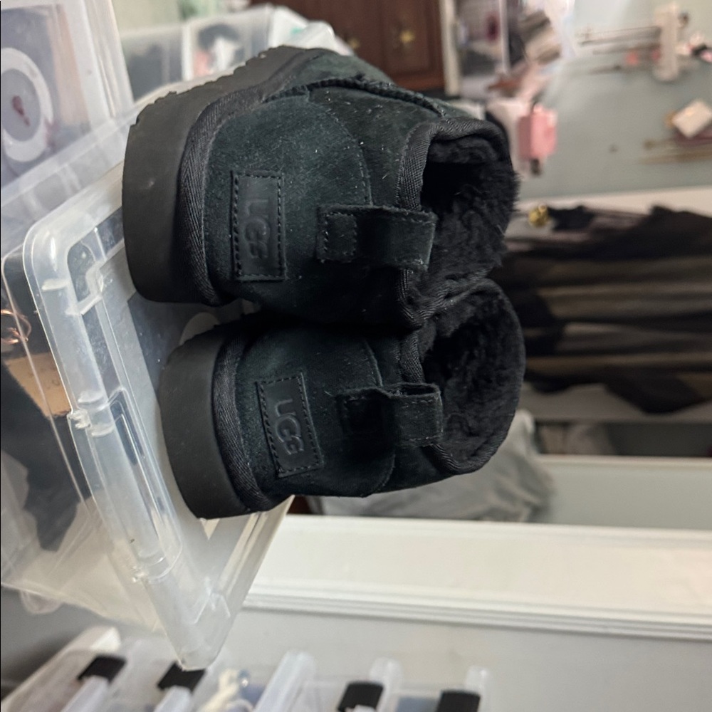 UGG Black Suede Short Ankle Booties - Picture 2 of 2